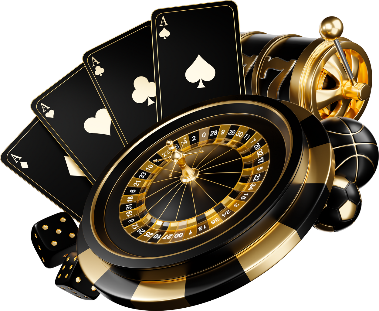 black gold roulette 777 slot machine ace card poker chip casino gamble element isolated. black gold roulette 777 slot machine ace card poker chip casino gamble element. roulette slot machine 3d render